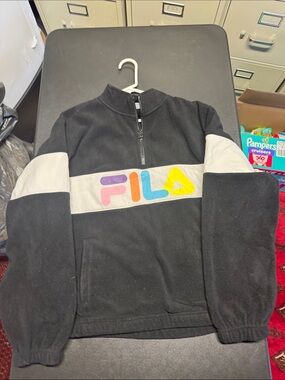 Vintage FILA Colorblock Quarter-Zip Fleece Pullover XL